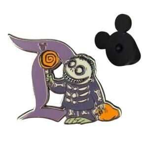 Disney Pin Nightmare Before Christmas Barrel Letter D Halloween Trick or Treat